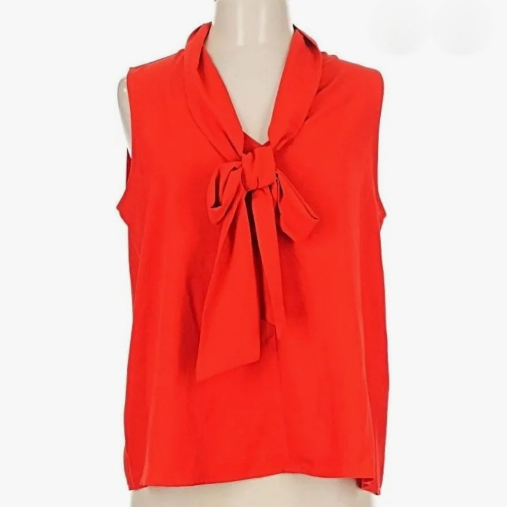 Elegant Red Sleeveless Blouse